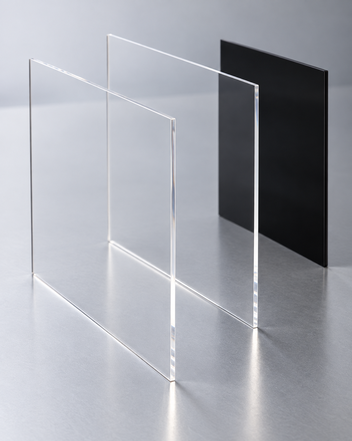 Thin clear acrylic sheet studio illustration
